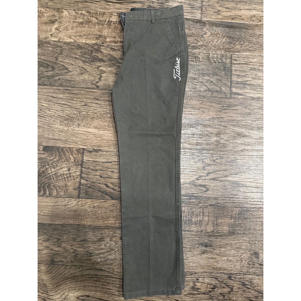 Titleist Golf Pants Men Sz 31 Gray Flat Front Chino Casual Performance